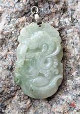 Joli Pendentif en Jade SERPENT Chance Perfection Litho - Reiki