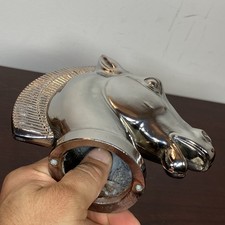 Vtg Mcm Chrome Horse Head Hood Ornament Mascot Big Rig Truck Car Paperweight Vtg Mcm Chrome Horse Head Hood Ornament Mascot Big Rig Truck Car Paperweight