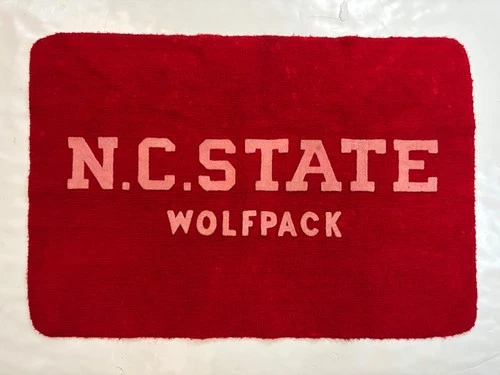 Vintage NC State Wolfpack Rug Mat NCSU North Carolina State University 35" x 24"