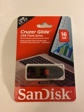 New  SanDisk Cruzer Glide 16GB USB Flash Drive, USB 2.0/3.0 Compatible