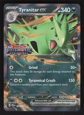 English NM Tyranitar ex (Prismatic Evoluti... 064/131 MCAP Holofoil Pokemon MCAP