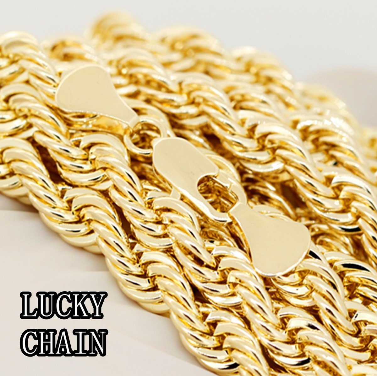 14K GOLD PLATED ROPE CHAIN NECKLACE(36