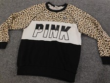 Victoria's Secret Pink sweatshirt XS Womens black pullover crewneck sweat