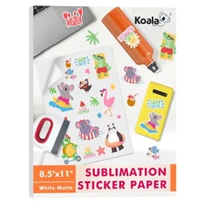 Lot Koala Sublimation Sticker Paper Waterproof Matte White 25-100 Sheets 8.5x11
