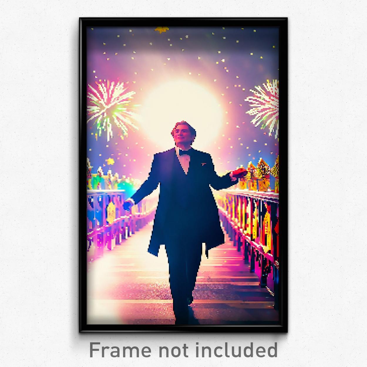 Pixel Art Poster - Mellow New Year Day (8 Bit Psychedelic Video Game Print)