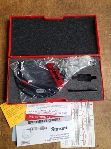 *NUEVO* Micrómetro métrico Starrett 50-75 mm 436,1 MXRL-75 Micrómetro de ingeniería - Imagen 9 de 15