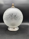 Magnifique Ancien Plafonnier Boule Verre Opaque Motifs Floraux Vintage ,Art Déco