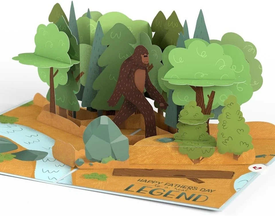 Tarjeta emergente Celebra a papá con una leyenda mágica Bigfoot este día del padre Foto 3 de 4
