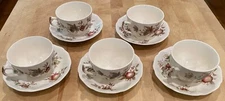 Five (5) Johnson Brothers Harvest Time Cup and Saucer Sets