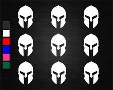 9 x SMALL SPARTAN HELMET WINE GLASS/JAR STICKERS DECORATION WALL WINDOW CRAFTS