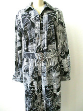 Spiegel Black & White Cities Design Print Long Sleeve Dress Size 16 - New