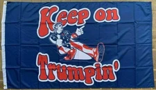 Keep On Trumpin' Blue President Trump 2024 USA Campaign 3X5 Flag Rough Tex® 100D