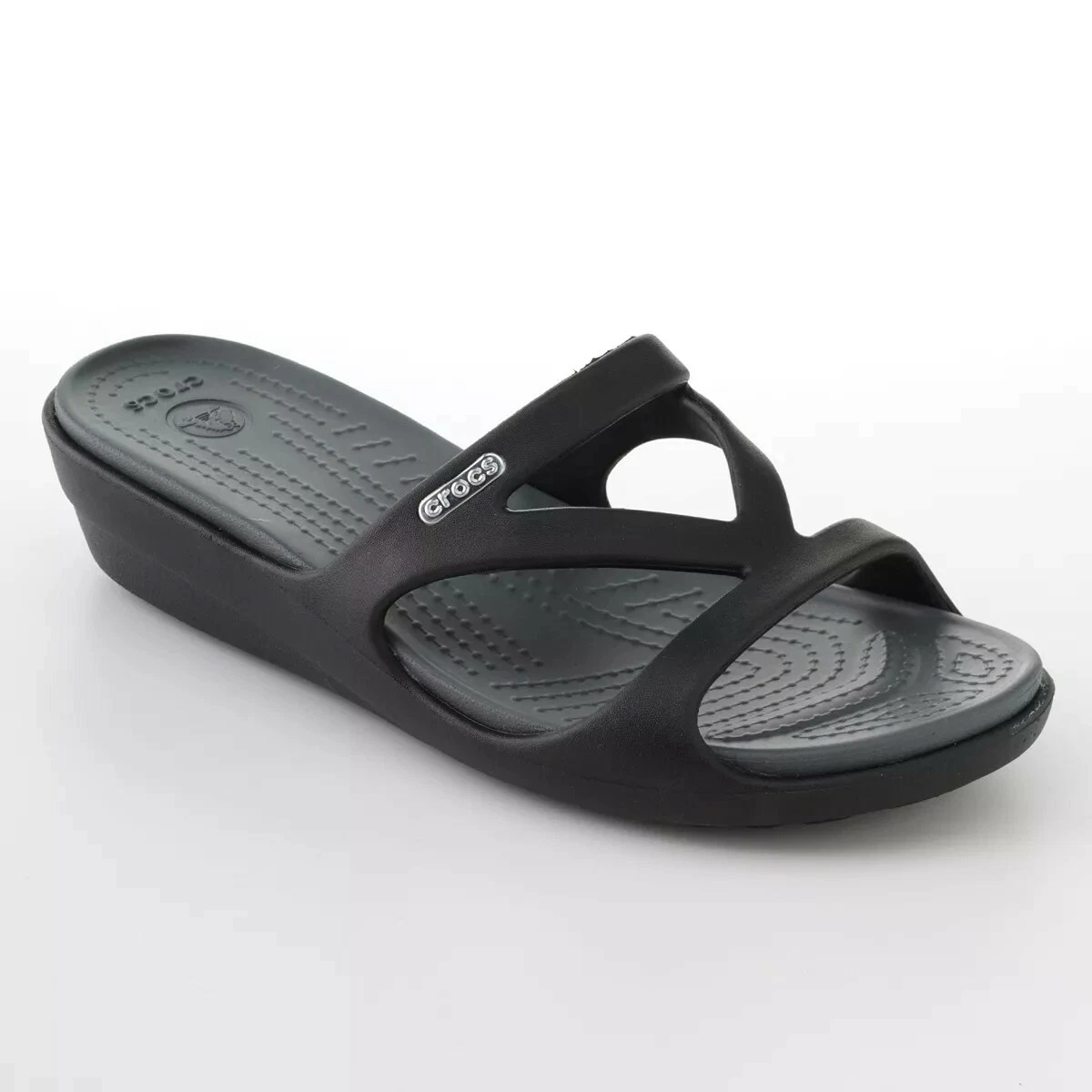 Crocs black shop wedges