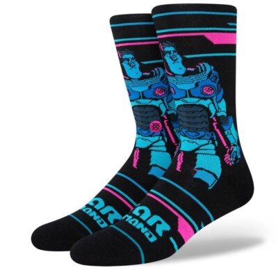 Stance Disney Pixar Buzz Lightyear Star Command Crew Height Socks Men's 9-13 NWT