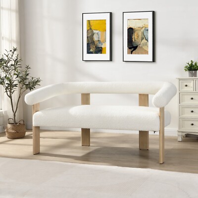 Modern Fabric Loveseat Sofa Bench Upholstered 2-Seat Armchair LivingRoom Bedroom