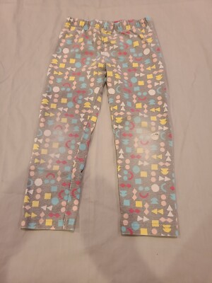 Pre-Owned Kids Korner Girls Pants Gray With Colored Shapes Size 4T