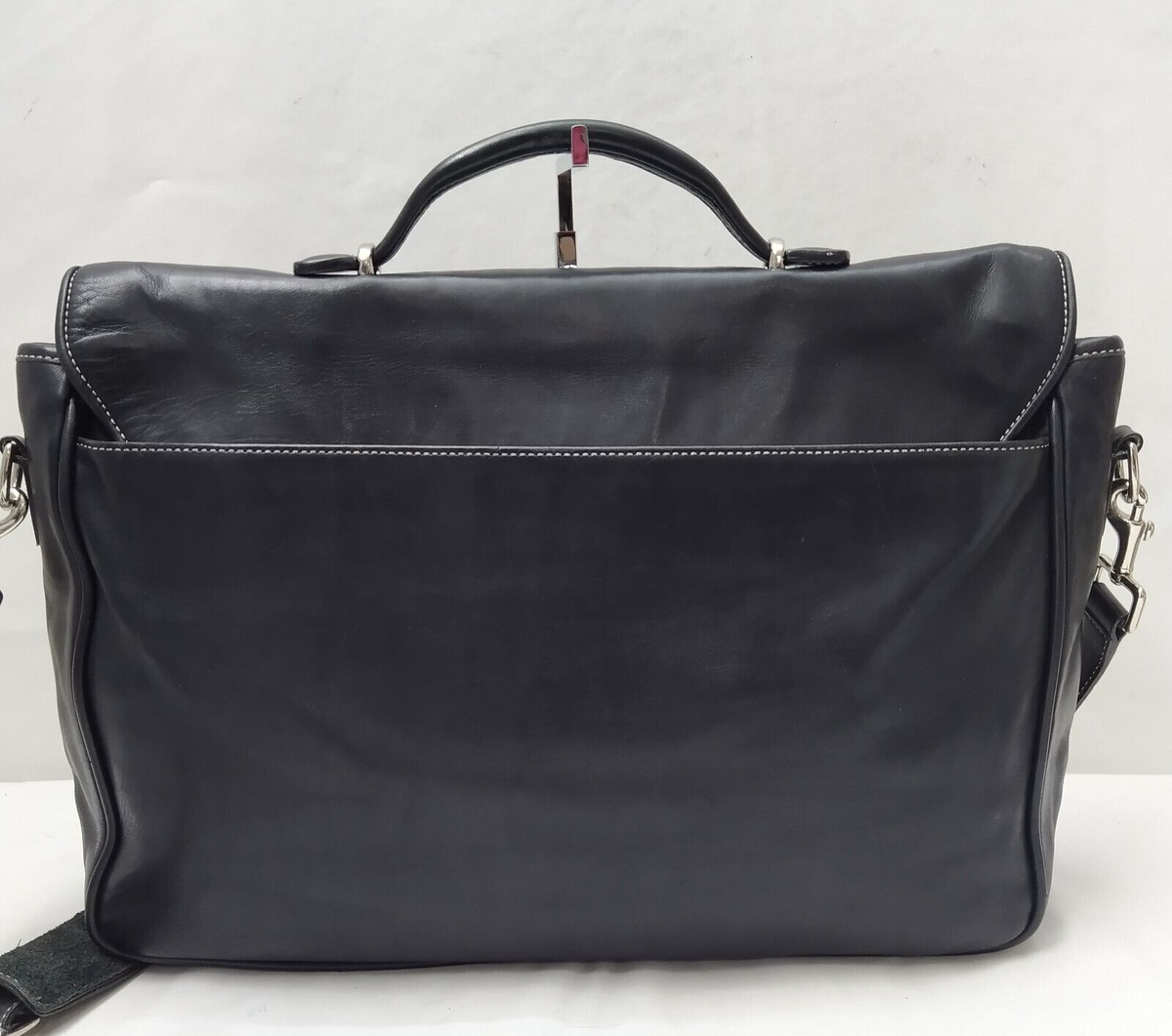 Coach Black Leather Turnlock Briefcase Messenger Travel Bag