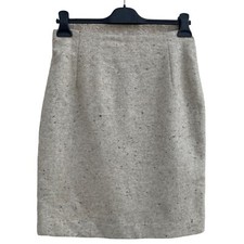 Beige Wool Skirt, Vintage Pencil Skirt, Size S/M, Made in Italy
