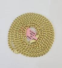 14k Gold 5mm Miami Cuban Link Chain Yellow Gold Necklace 18"-30" Inches Real