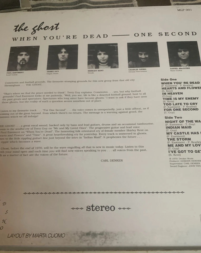 THE GHOST "WHEN YOU'RE DEAD ON SECOND" RARE REISSUE OF ENGLISH PSYCH - Image 2 of 3