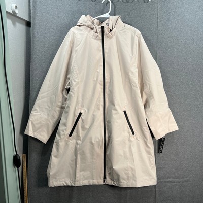 Nuage Waterproof Belted Trench Coat with Detachable Hood Chat Latte, X-Large