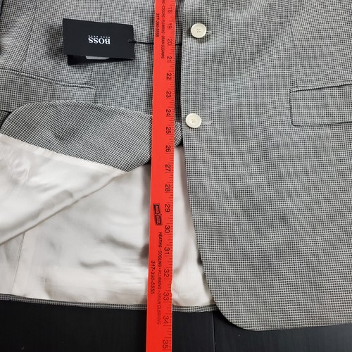 Hugo Boss 44L Rossellini USA 3-Button Wool Blazer Sport Coat White & Black - Picture 14 of 23