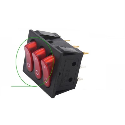 1 Stück 9 Pin 15A 250V Rot Knopf Wippschalter KCD3-303 Wippschalter Netzschalter S