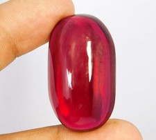 Certified 109.60 Ct Natural Burma Red Ruby Cabochon Oval Cut Loose Gemstone