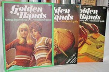 GOLDEN HANDS 1971 LOT OF 3 VOL 1 KNITTING DRESSMAKING NEEDLECRAFT GUIDE VG COND