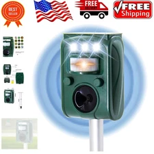 Advanced Solar Powered Animal Repeller for Gardens – Ultrasonic & LED Features