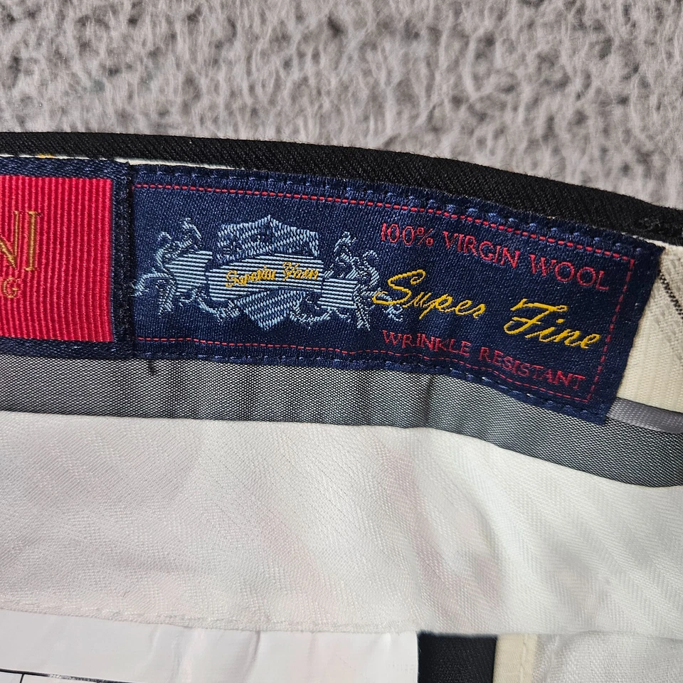 Mantoni 正装裤子男式 38 x 35 100% 羊毛平前黑色 — 第 4/4 张图片