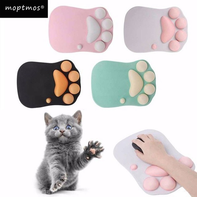 Cat Paw Mouse Pad Soft Silicone With Ergonomic Wrist ...