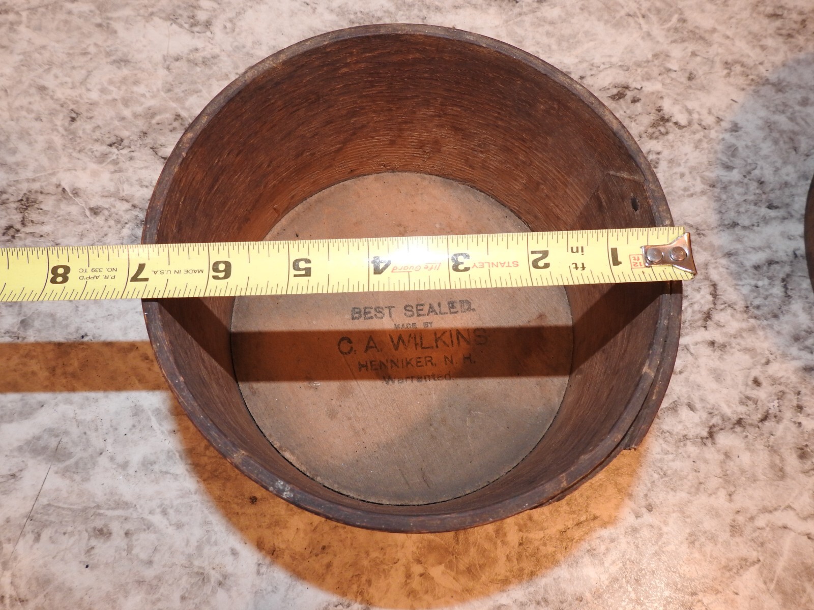 9 Two Antique Shaker Type Wooden Dry Grain Measurers By Wilkins