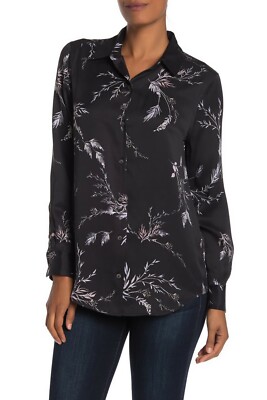 NWT Equipment Essential Floral Silk Blend Shirt, Black, Small, MSRP $280