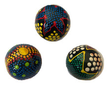 Handheld Painted Ball Rattle Instrument Hand Made Shaker Jingle Circle School