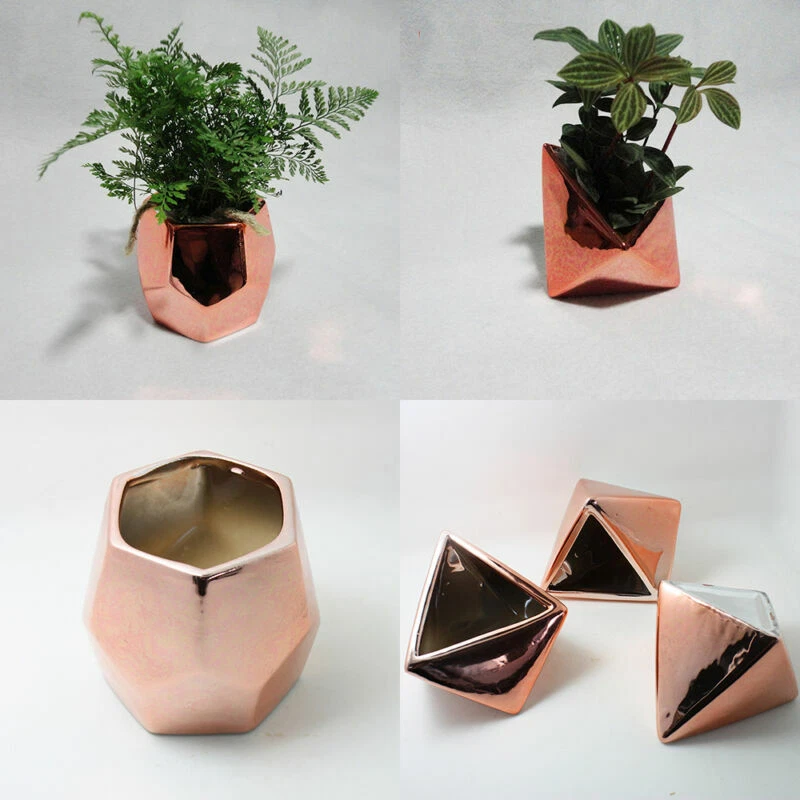 Rose gold plant pot deals