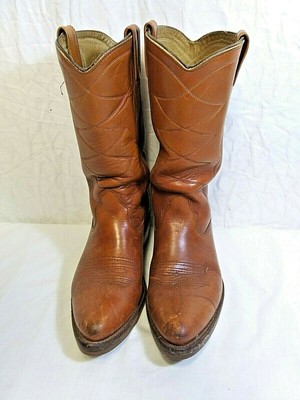 Vintage BILTRITE Brown Leather Western Cowboy Boots Men display picture 1