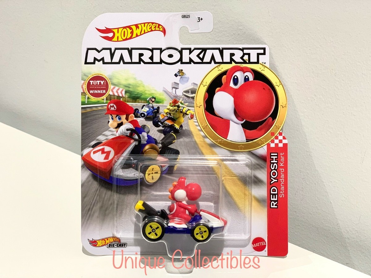 Hot Wheels Mario Kart Red Yoshi Standard Kart Brand New and Hard