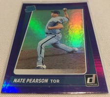 2021 Donruss Baseball Nate Pearson Toronto Blue Jays Holo Purple Rookie #38