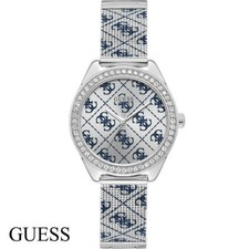 Guess W1279L1 Claudia silver blue Stainless Steel Women's Watch NEW