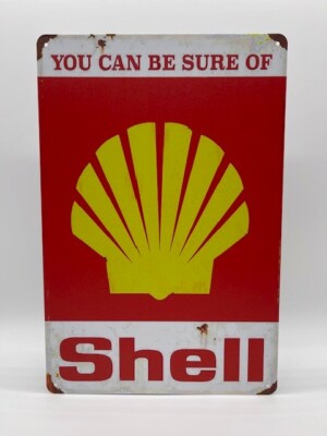 Blechschild Shell 20x30cm Nostalgie Retro Reklame Vintage Deko Geschenk Garage