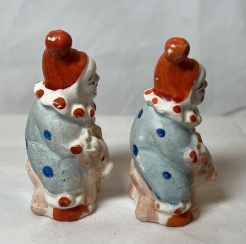 Clowns Riding Pigs Salt and Pepper Shakers Made in Japan Vintage - Picture 4 of 7