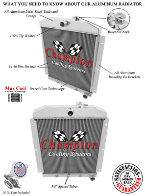 SubZero Champion 2 Row All Aluminum Radiator for 1947 - 1954 Chevrolet Truck