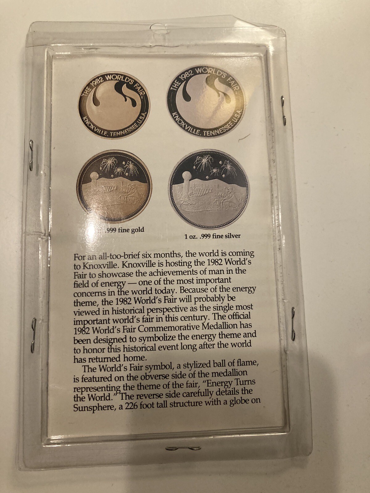 1982 World's Fair Medallion Allen Metals Mint Knoxville TN Medallion 1