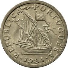 #686473 M&uuml;nze, Portugal, 2-1/2 Escudos, 1984, VZ, Copper-nickel, KM:590