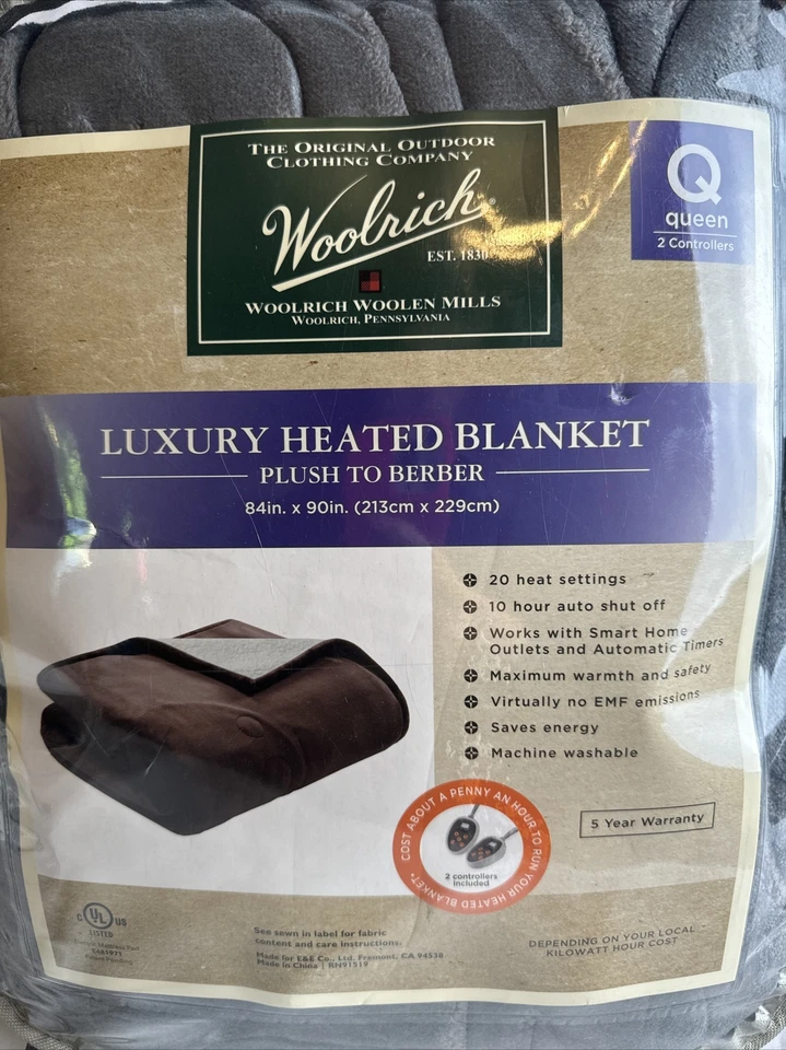 Woolrich Luxury Heated Blanket 84 In By 90 In Queen 2 Controllers - Image 2 of 4