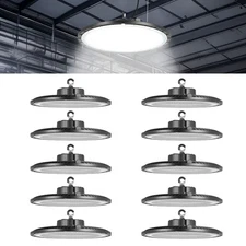 VEVOR 10 Pack LED High Bay Lights 5000K 150W 21000LM UFO for Warehouse Shop Barn