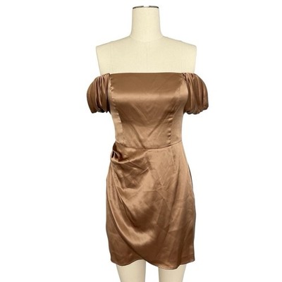 reformation brown satin dress Sparkly A Line Crystal Prom Dresses New Fashion Formal Dress – TANYA BRIDAL main image 0