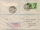 Spain 1945 Edifil 990 Conde San Luis FDC to Tanger (Morocco) Planes (4447)