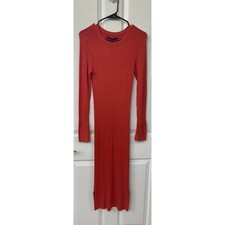 Vero Moda medium NWT long sleeve ribbed orange sweater dress Midi Paprika